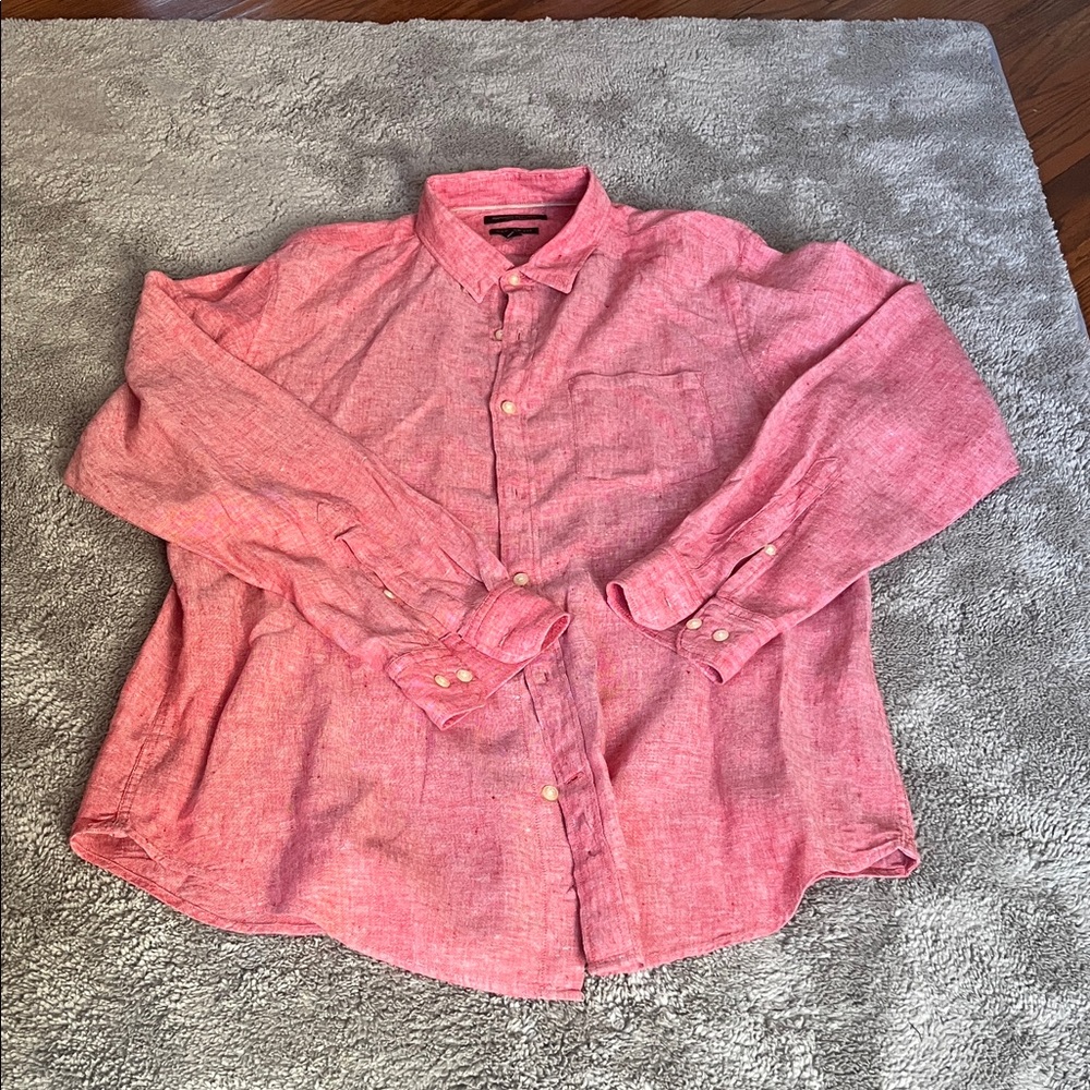 Banana Republic Men's Casual Red Button-Down Shirt